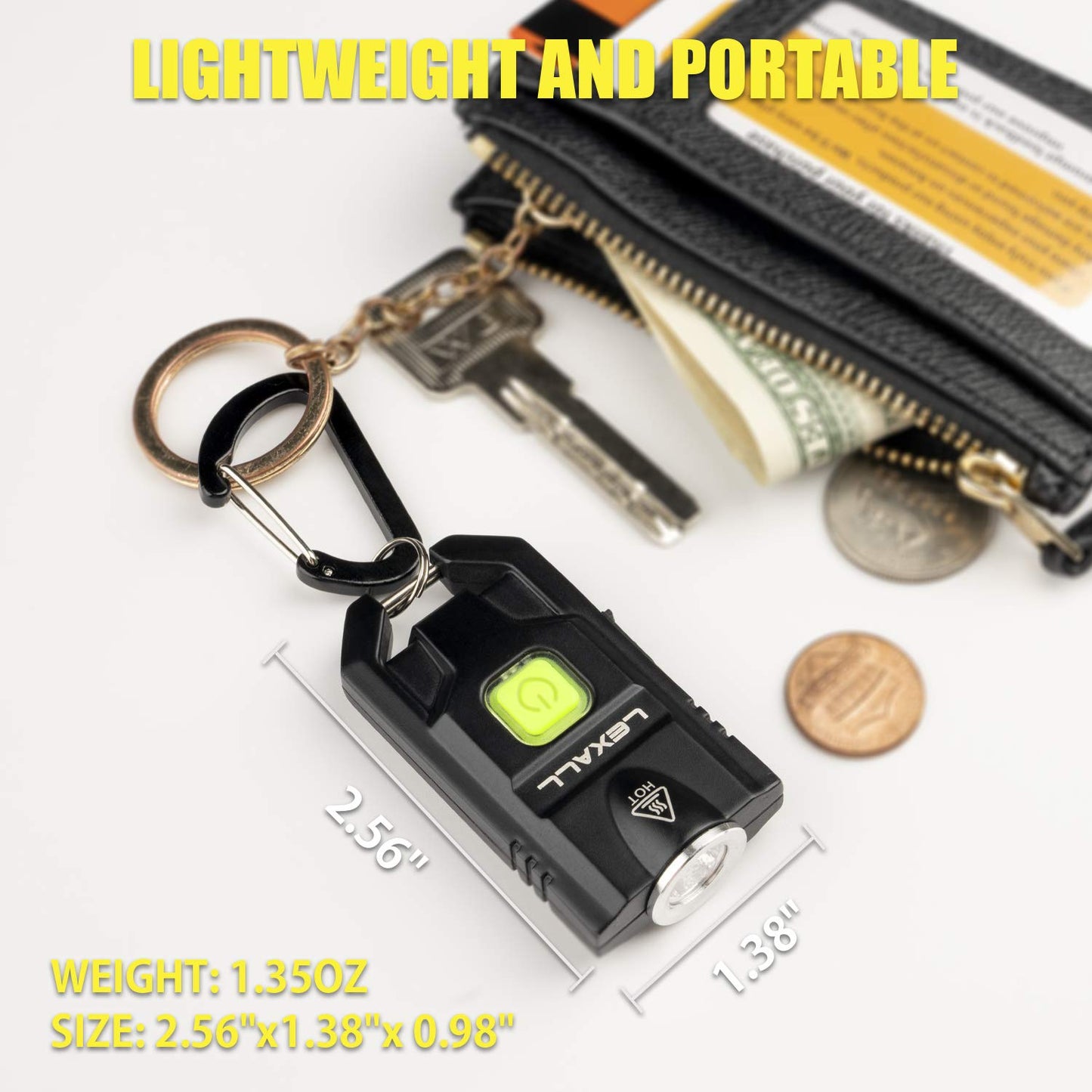 LED Small Flashlight, 500Lumens Bright Mini Keychain Light, Portable USB Rechargeable Pocket Lights with 3 Modes Compact Baseball Cap Lights Indoor and Outdoor for Walking,Searching and Hiking