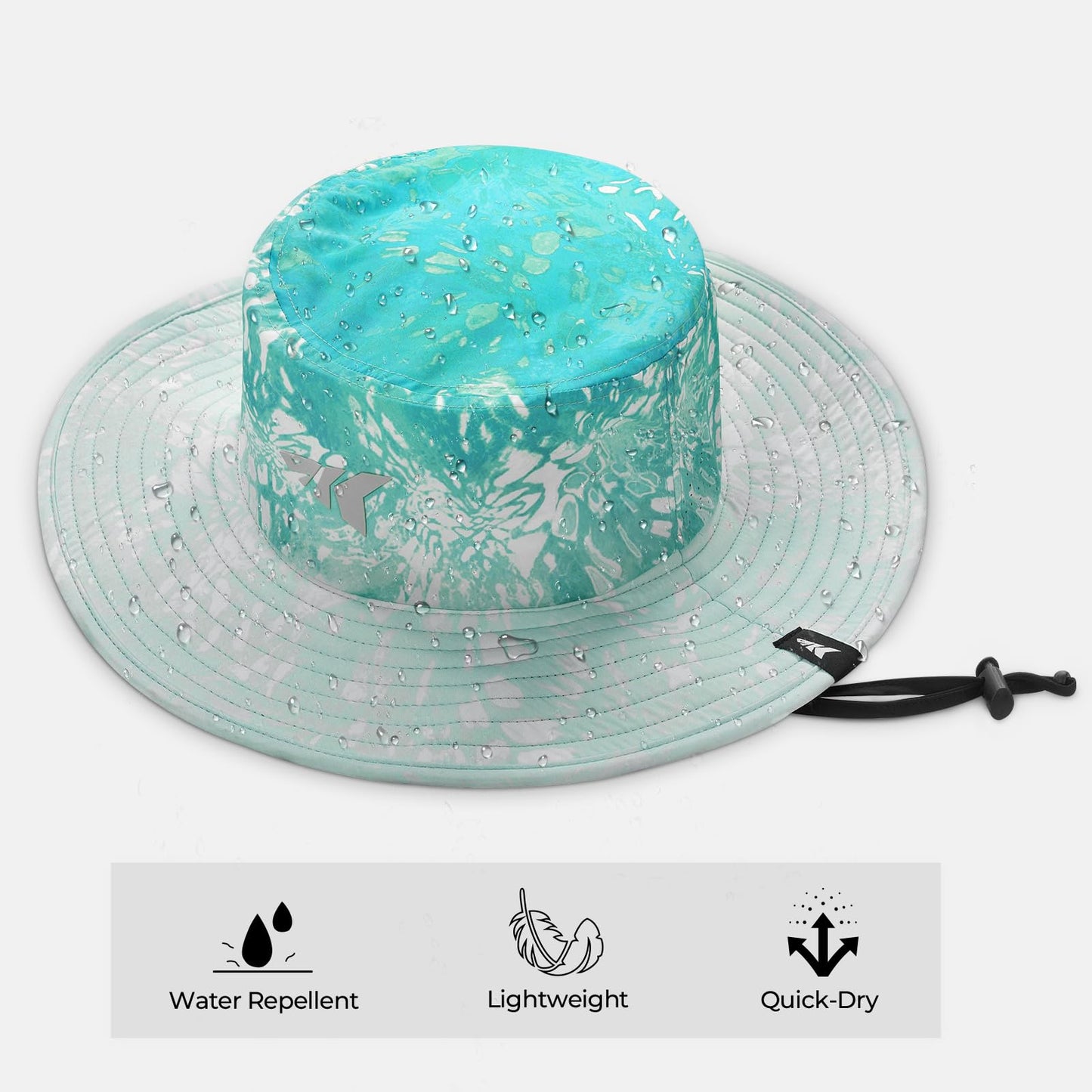KastKing Sol Armis UPF 50 Boonie Hat - Sun Protection Hat, Fishing Hat, Beach & Hiking Hat, Paddling,Prym1 Turquoise Fizz Fade