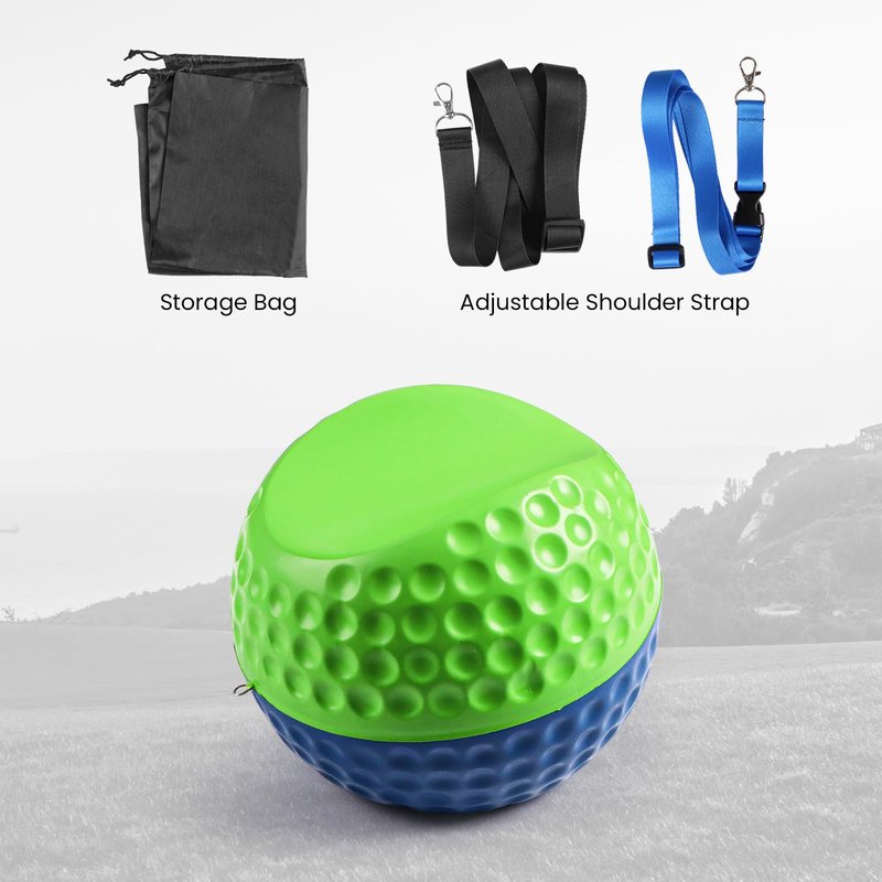 Amy Sport Golf Ball Training Aid with Adjustable Lanyard, Convenient Portable Impact Balls & Teaching Posture Correction Trainer for Men Women Beginner Golfer (Green-Medium)