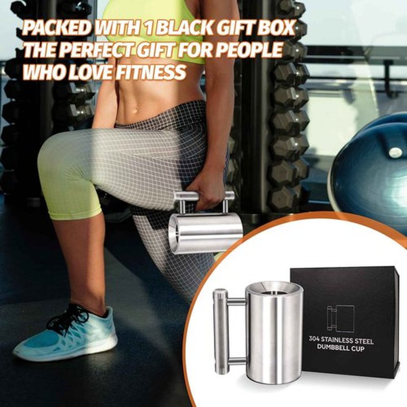 DITOSH 6kg 13.2lb Heavy Coffee Mug Challenge 304 Stainless Steel Dumbbell Cups Silver Overweight Sports Water Cup for Fitness Training Arm Strength Prank Gift Home Gym Workout Equipment 100ml 3.4oz