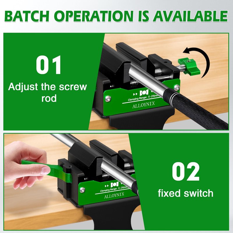 ALLOYNIX Golf Club Regripping Kit, No-Drill Vise Clamp with Rubber Protection, Quick Release, 6-28mm Shaft Compatibility