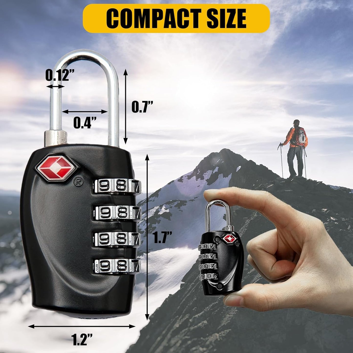 TSA Approved Gun Case Locks - 4 Digit Combo Padlocks for Pistol & Revolver | 2 Pack