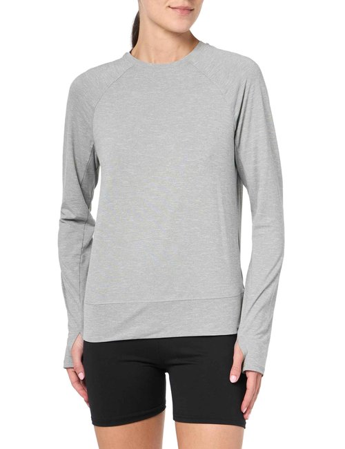 prAna Women's Sol Searcher Long Sleeve Top, Heather Grey