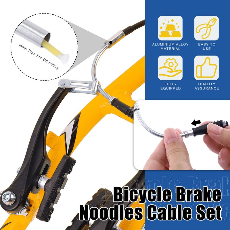 Glarks 73Pcs Bike Brake Cable Housing Kit Including Bicycle Brake Line, V Bike Brake Noodle Cable Guide Pipe and Hose, Bicycle Shifter Cable Housing and Cable Cutter for Road Mountain Bicycle Cycling