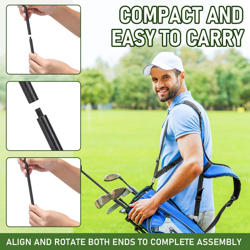 TOBWOLF 2PCS U-Shaped Golf Club Holder, Keeps Your Clubs Clean, Dry & Visible, Detachable Metal Golf Club Stand, Made of Durable Metal, Golf Club Holder Rack, Easy to Carry, Protects Your Clubs Bag