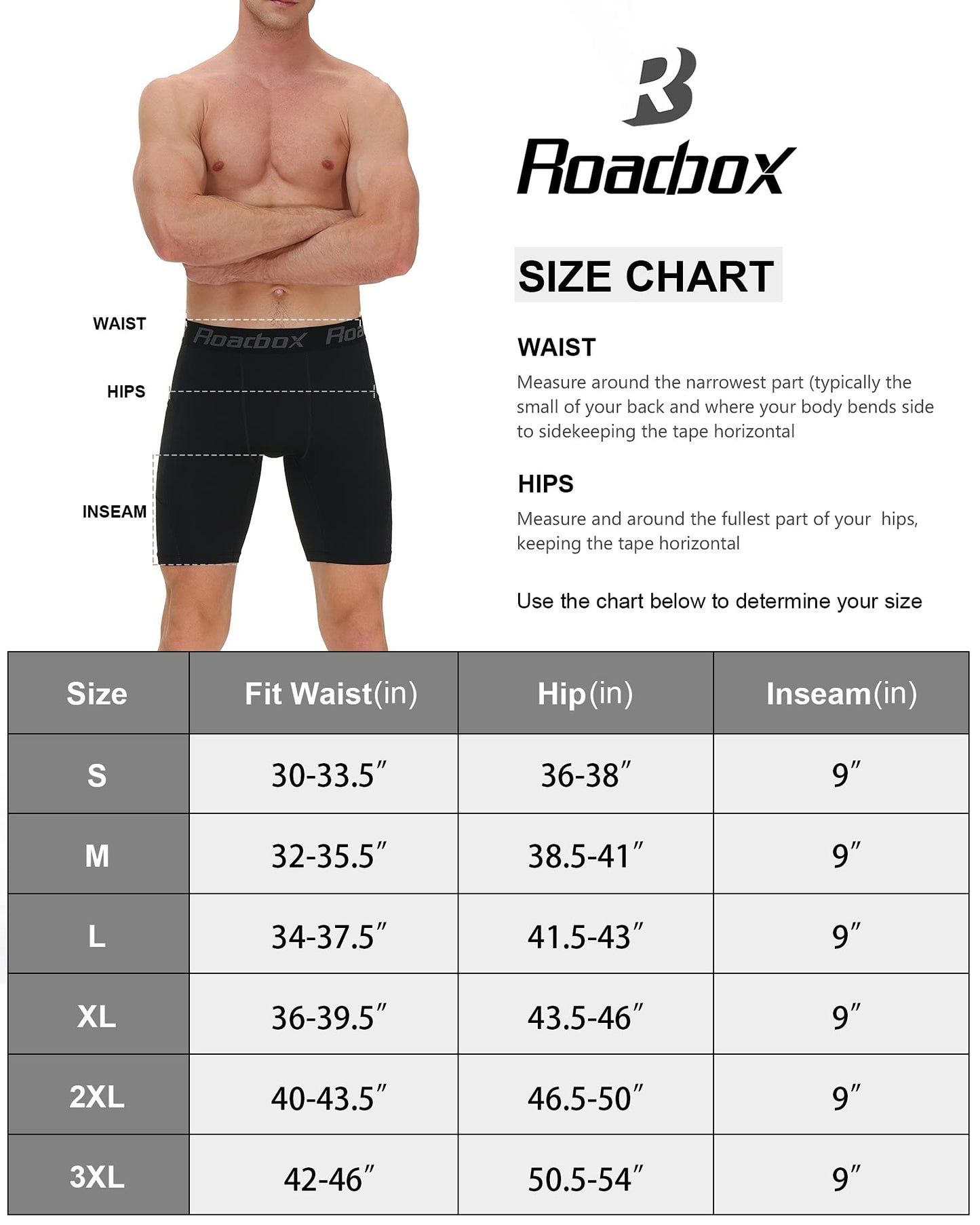 Roadbox Compression Shorts for Men with Perfect Pocket Spandex Boxer Athletic Workout Underwear Fitness