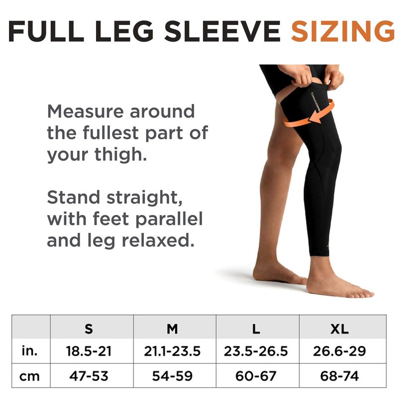 Tommie Copper Performance Compression Leg Sleeve, Unisex, Men & Women | Breathable Support for Muscle Fatigue & Recovery - Black - X-Large
