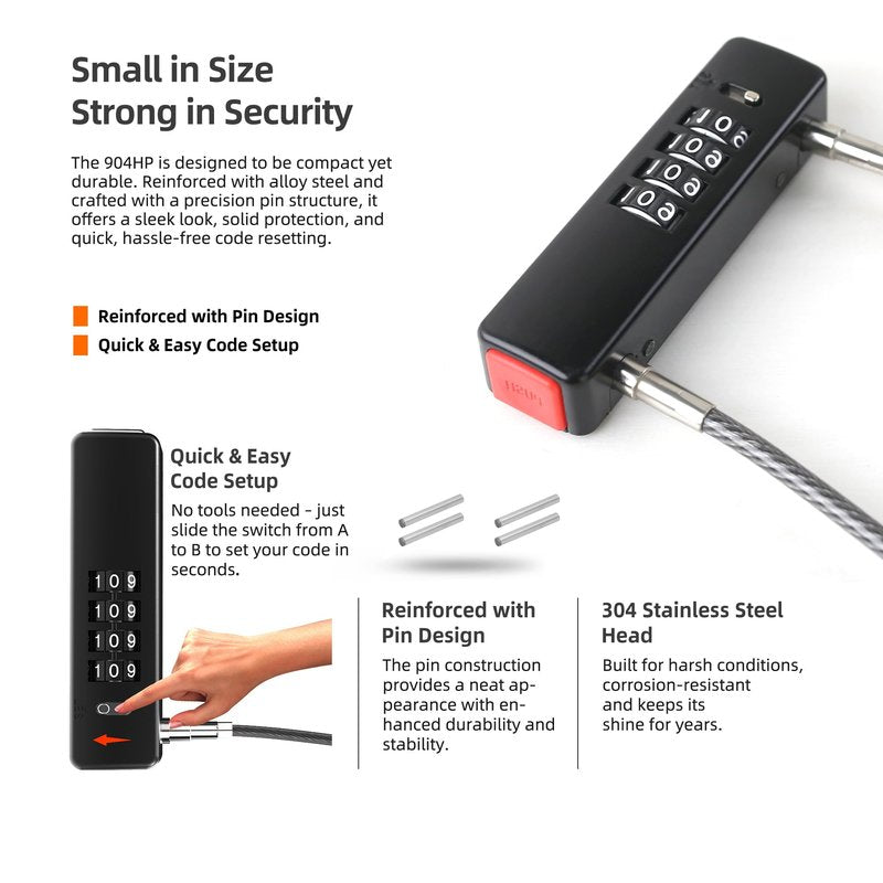 UP Security Combination Bike Lock Cable 2 ft, 4 Digit Combination Lock Outdoor, Small Combo Cable Padlock for Kids Bike, Bicycle, Scooter, Fence Gate, Fridge Door, Travel Luggage, Helmet Secure