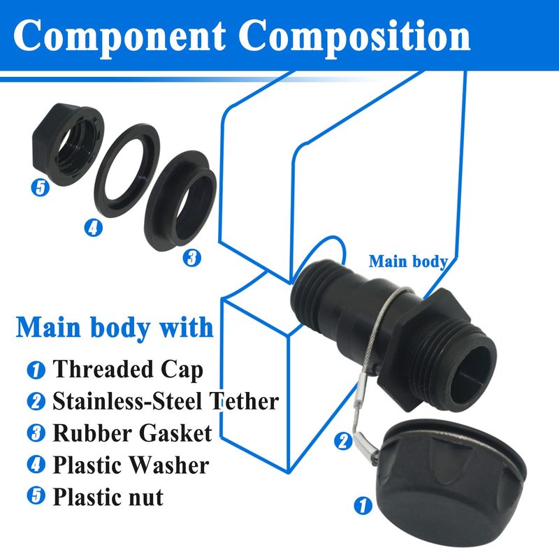 Gugaguga 2Pcs Drain Plug Replacement Parts, for BMX IMX Overland 25-72 Qt Coolers Leak-Proof Cap Replacement
