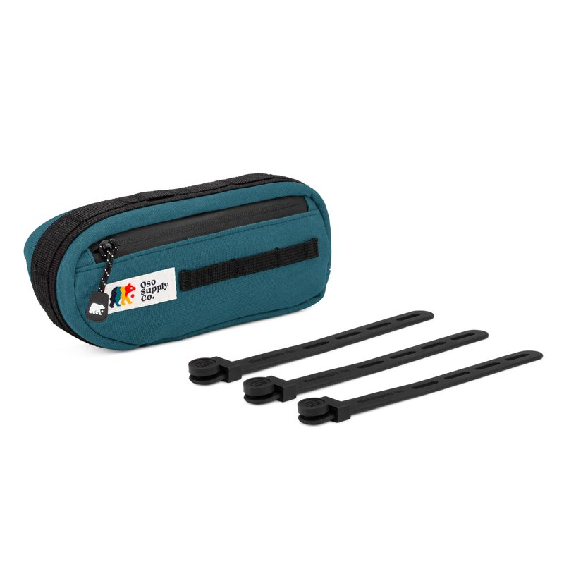Oso Supply Co Waxed Canvas Frame Bag – Waterproof Zippers, Dual Storage Compartments, Adjustable Straps – Fits All Frame Sizes, Perfect for Cycling, Commuting, and Adventure Rides (Navy Blue)