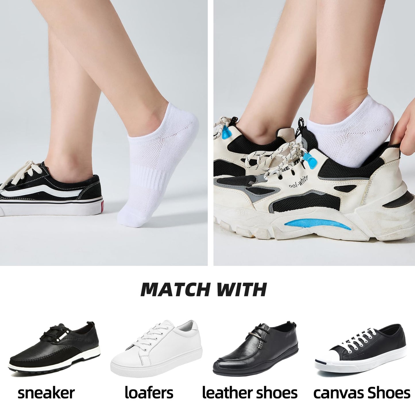 ATBITER No Show Socks Womens Non Slip, 6/12 Pairs Thin Low Cut Invisible Liner Ankle Socks