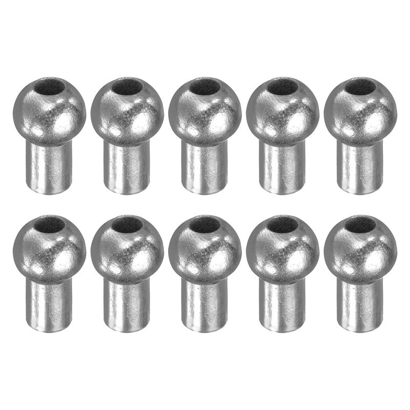 PATIKIL Cable Ball Stopper, 10pcs Stainless Steel Gym Machine Accessories for 5mm Cable Fitness Equipment Wire Rope Port Joint Replacement Parts for Home Gym Machine, Silver