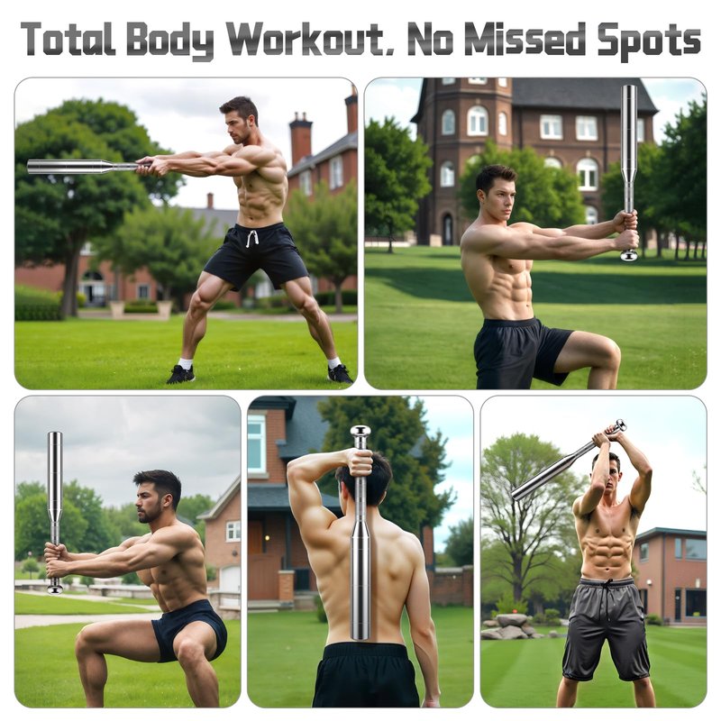 EAST MOUNT Adjustable Macebell Clubbell for Strength Training,6-in-1 Premium Steel Weighted Indian Clubbell for Full Body,Muscles, Shoulder/Grip/Forearm Training & Stretching