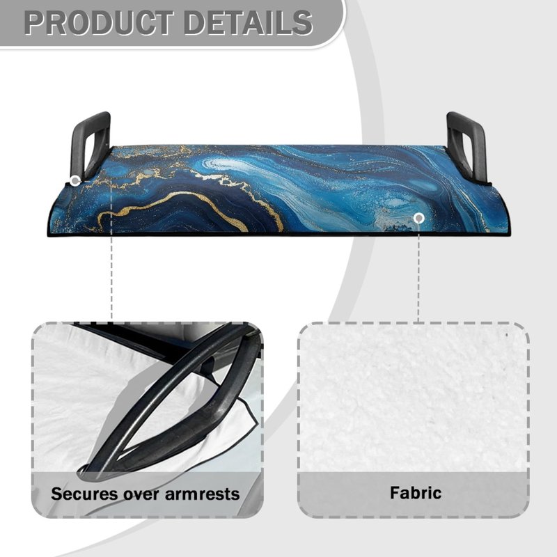 FUIBENG Golf Cart Seat Blanket Towel, Travel Sports Golf Cart Seat Cover for 2-Person Seats Club Car, Blue Marbling Print