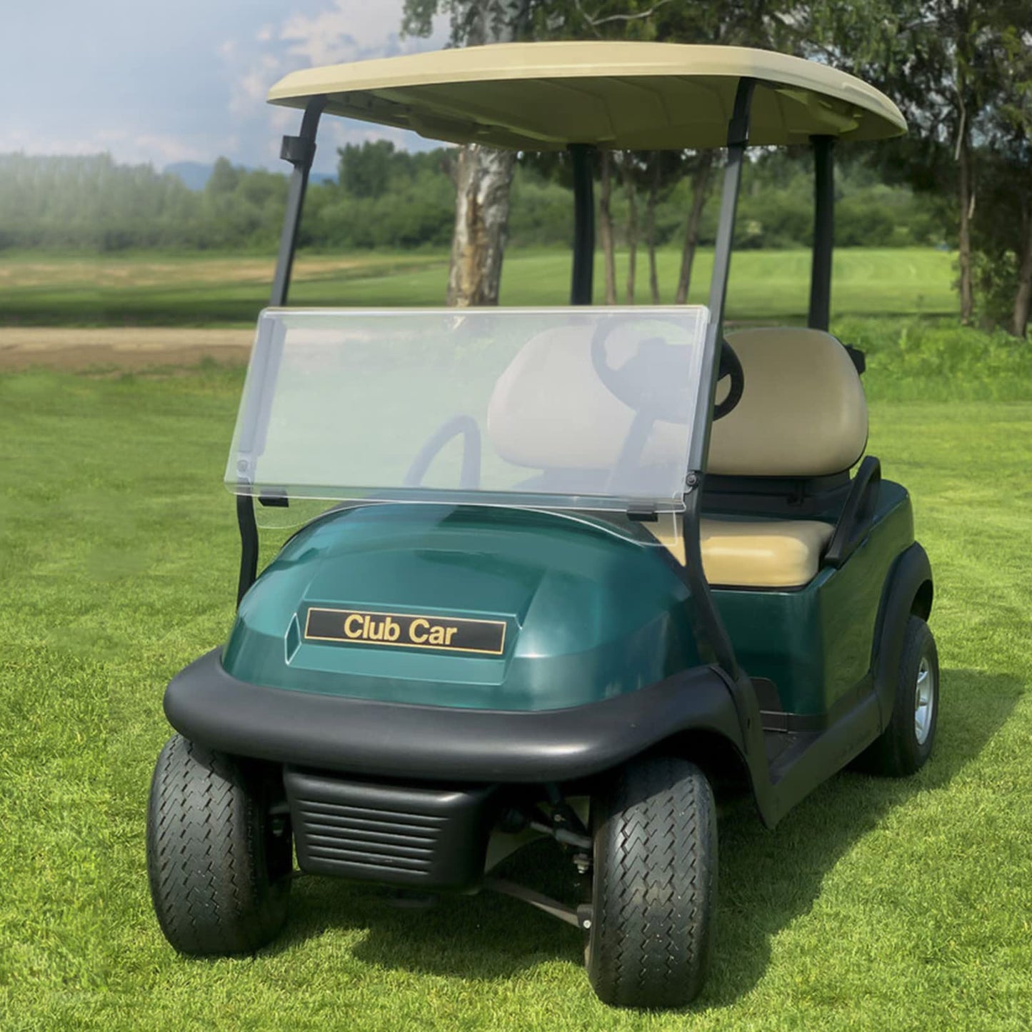 TechInovat Club Car Precedent Windshield (2004-Up), Golf Cart Tinted/Smoke Windshield for Club Car Precedent/Tempo/Onward with 2004-Up Models
