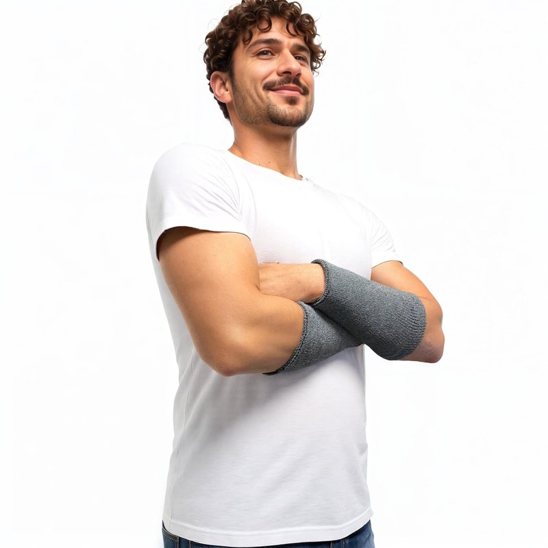 Couver Premium Athletic 9inch Thick Cotton Terry Cloth Elbow Wrist Sweatband - Black