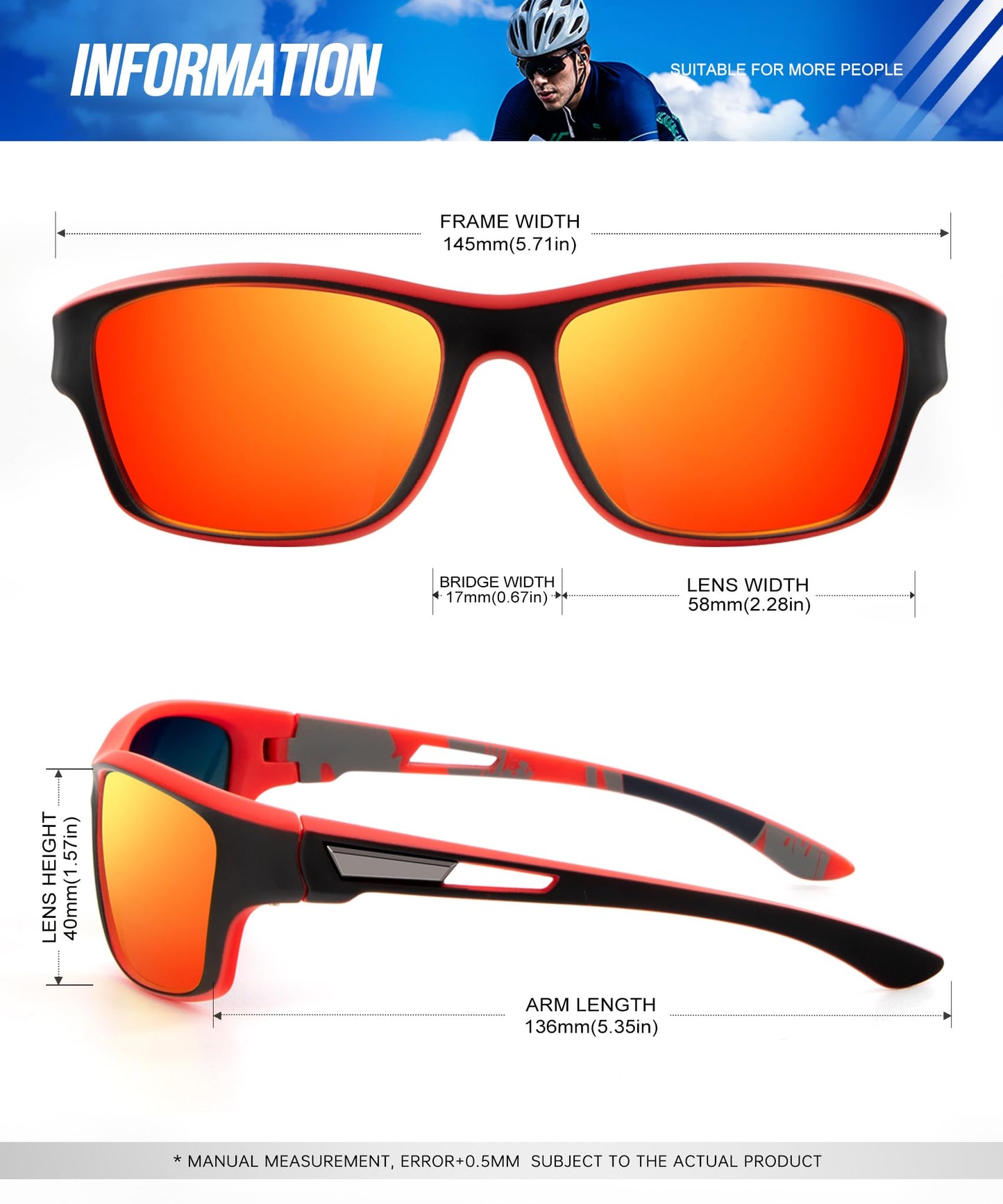 KALIYADI Mens-Sunglasses Polarized Sunglasses Men: Sports Men's Sun glasses with UV400 Protection for Driving Cycling Fishing