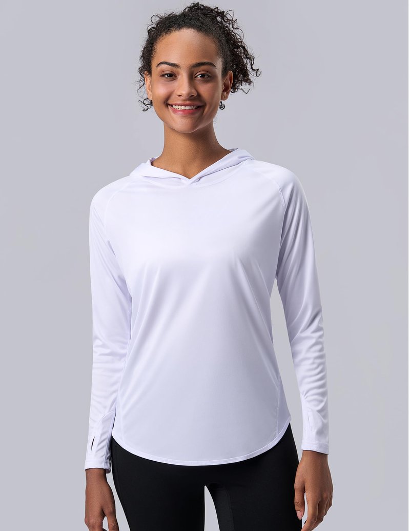 Liberty Pro Womens Lightweight UPF 50+ Sun Hoodie, Long Sleeve Quick Dry UV Shirt with Thumbholes for Hiking Fishing (Set 1, Large)