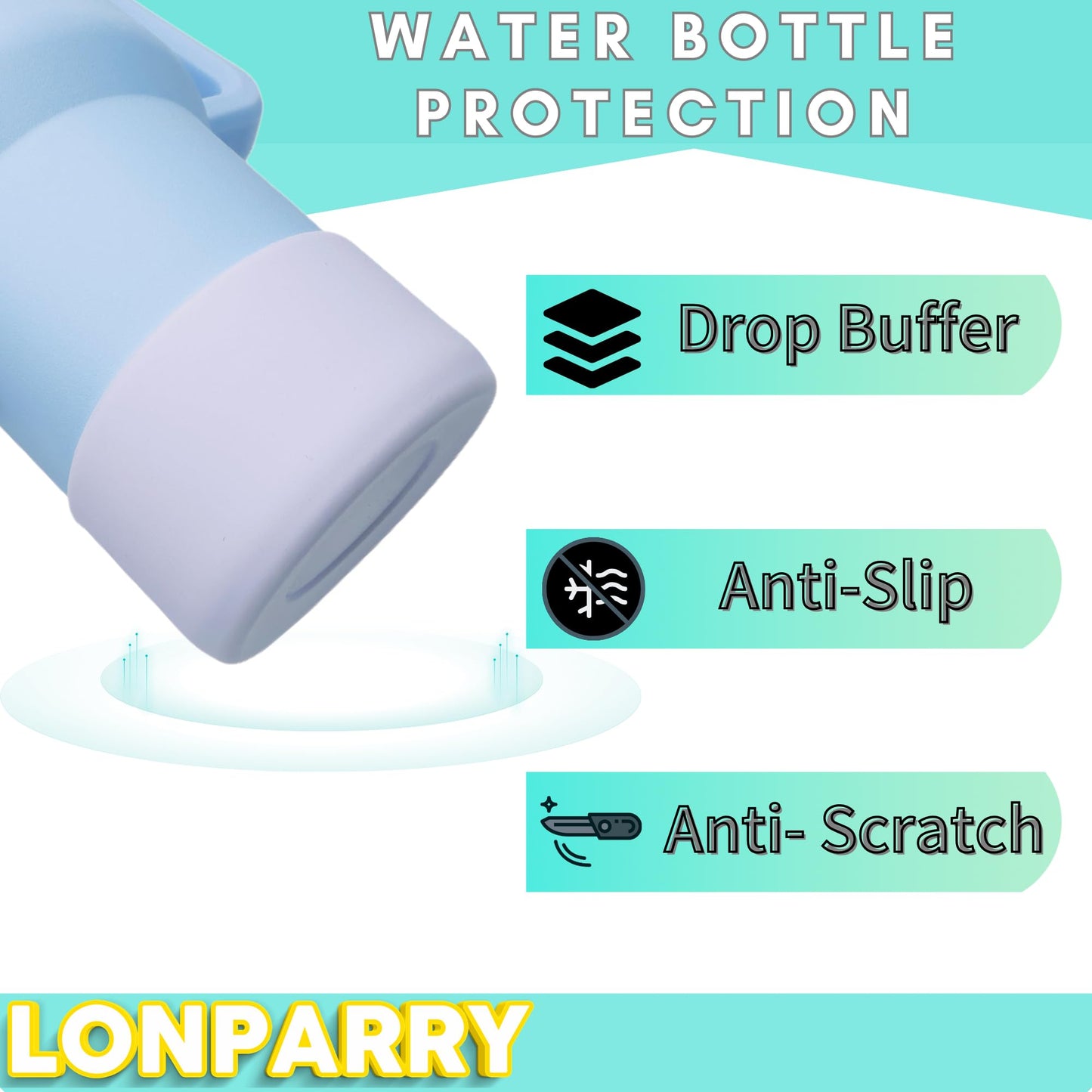 LONPARRY 2-Pack Silicone Boot for Stanley 40 30 oz Quencher Adventure Tumbler, Bottom Protector for Stanley IceFlow Flip 30 20 oz Boot, Stanley Cup Protector for Stanley Cup Accessories Fog