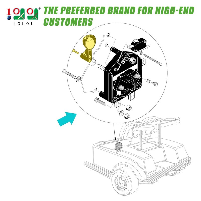 10L0L Golf Cart 48V Forward and Reverse Switch Handle Replacement for Club Car DS & Precedent 1985-up & 2018-up Tempo Gas or Electric Models OEM# 1012987 1013198