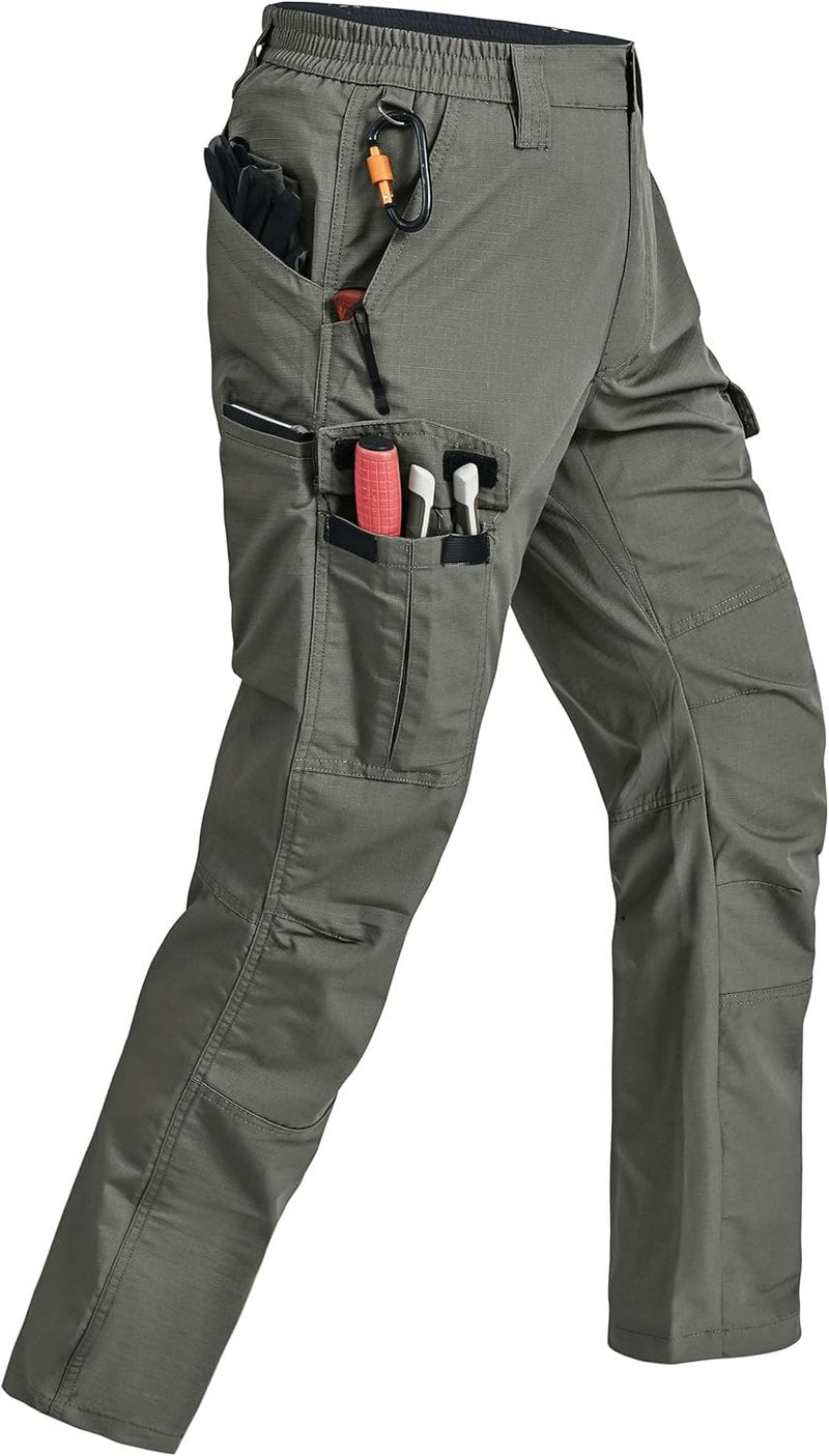 Men's Cargo Pants - Ripstop Water Resistant Tactical Hiking Pants | 7 Pockets, Breathable Design