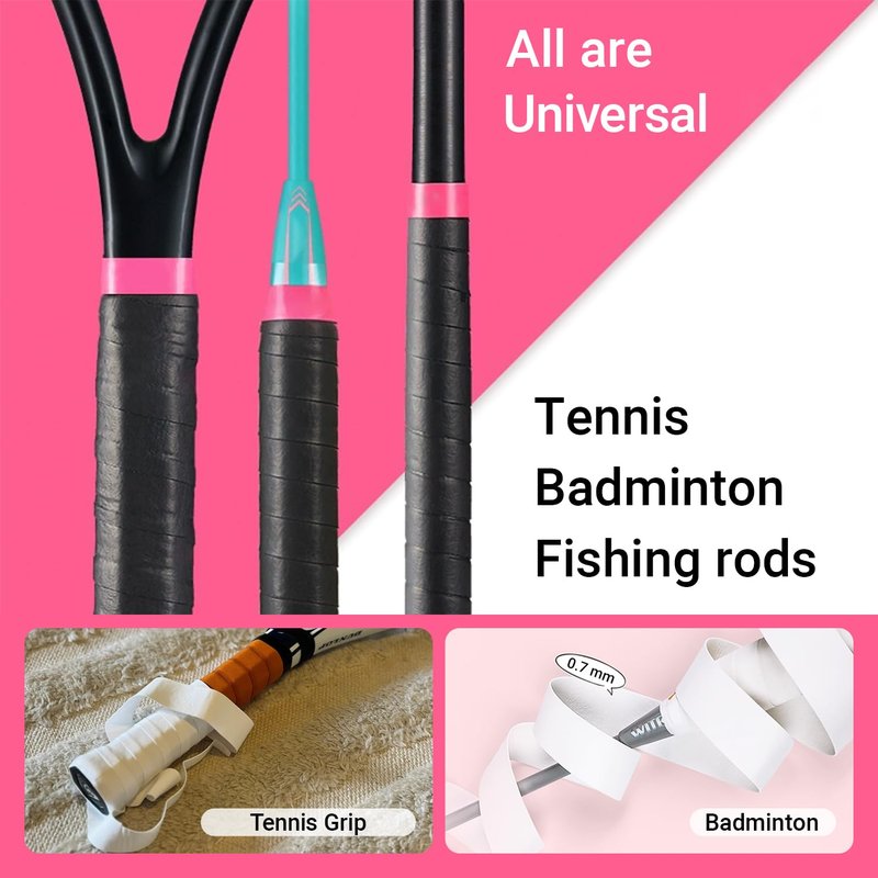 Tinsync Tennis Racket Grip Tape, Precut Soft Tennis Grip Tape, Anti Slip and Dry Feel Tennis Racquet Overgrip Wrap for Replacement (6 Pack - Black)