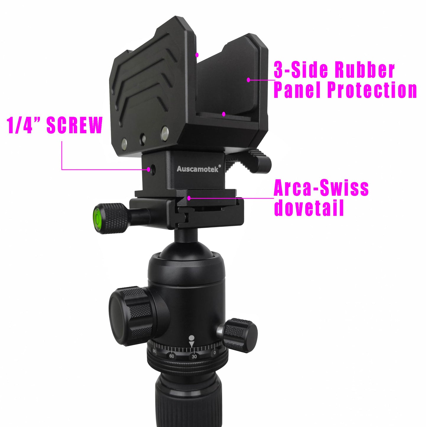 Rifle Saddle Clamp for Tripod with Arca-Swiss Quick Release Base, 1/4" & 3/8" Screw Hole Compatible, Heavy-Duty Shooting Support Mount for Hunting, Target Practice, Crossbow or Rifle Tripods