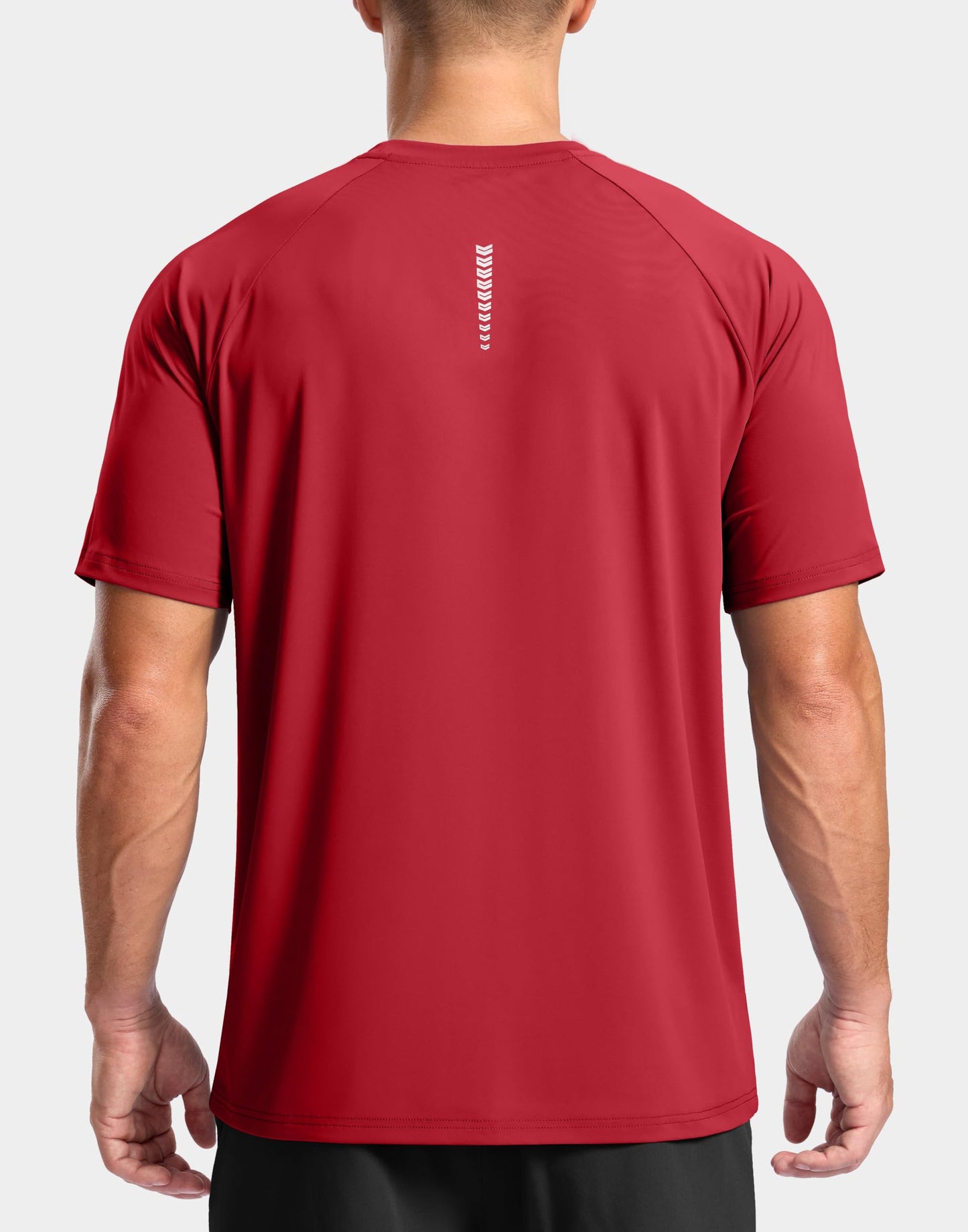 Men's Athletic Workout T-Shirts Moisture Wicking Cooling Running Shirts Short Sleeve Performance Tee for Gym Tennis(Red,M)