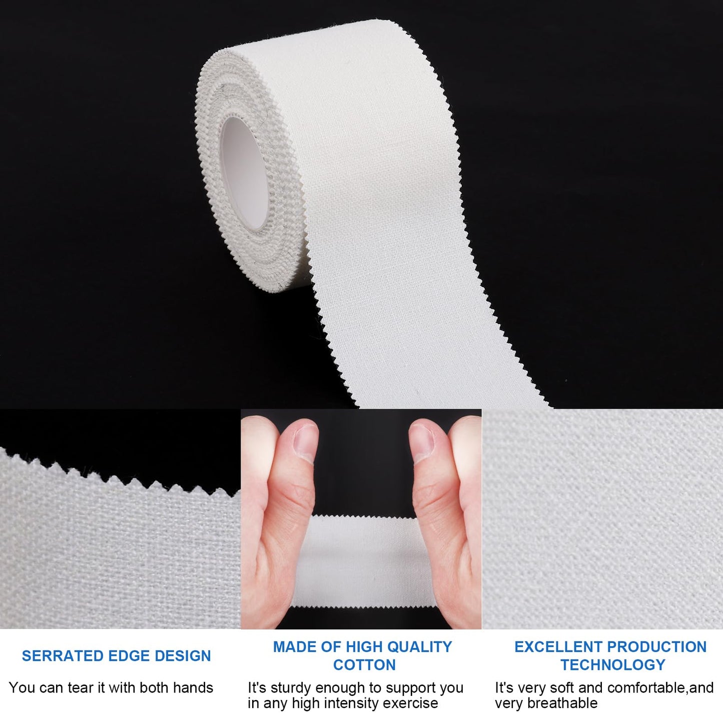 CHMI Athletic Tape,White Sports Tape (20 Pack), 200 Yards Rolls Very Strong Easy Tear NO Sticky Residue Best Tape for Gymnastics Climbing Bat Injuries Medical (1.5 Inch X 200 Yards).