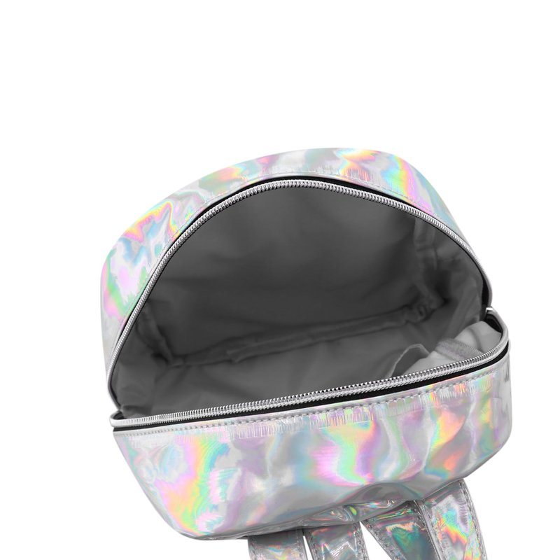 MOSSTYUS Small Holographic Rainbow Shoulder Bag Metallic Satchel Shiny Travel Daypack for Women Men Lady