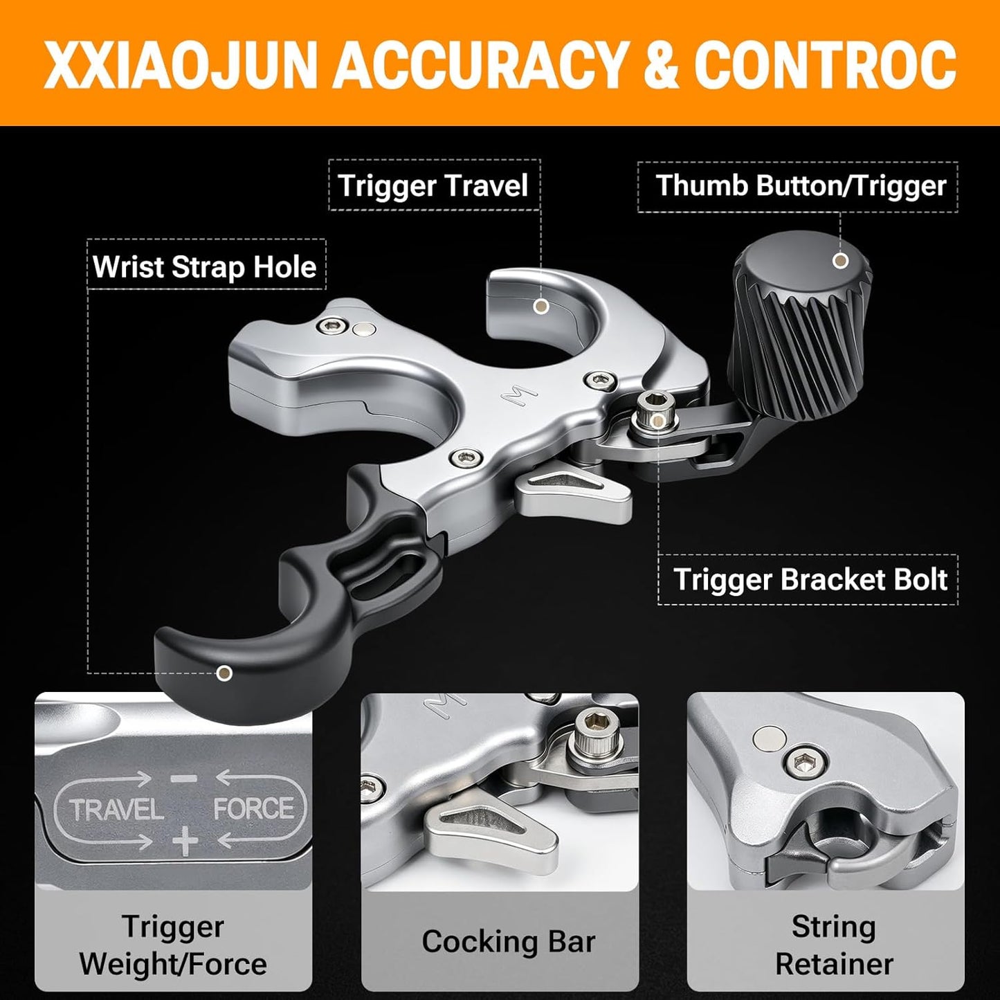 Compound Bow Release Aid - Adjustable Wrist Strap & Thumb Trigger | Aluminum Alloy for Left & Right Handers