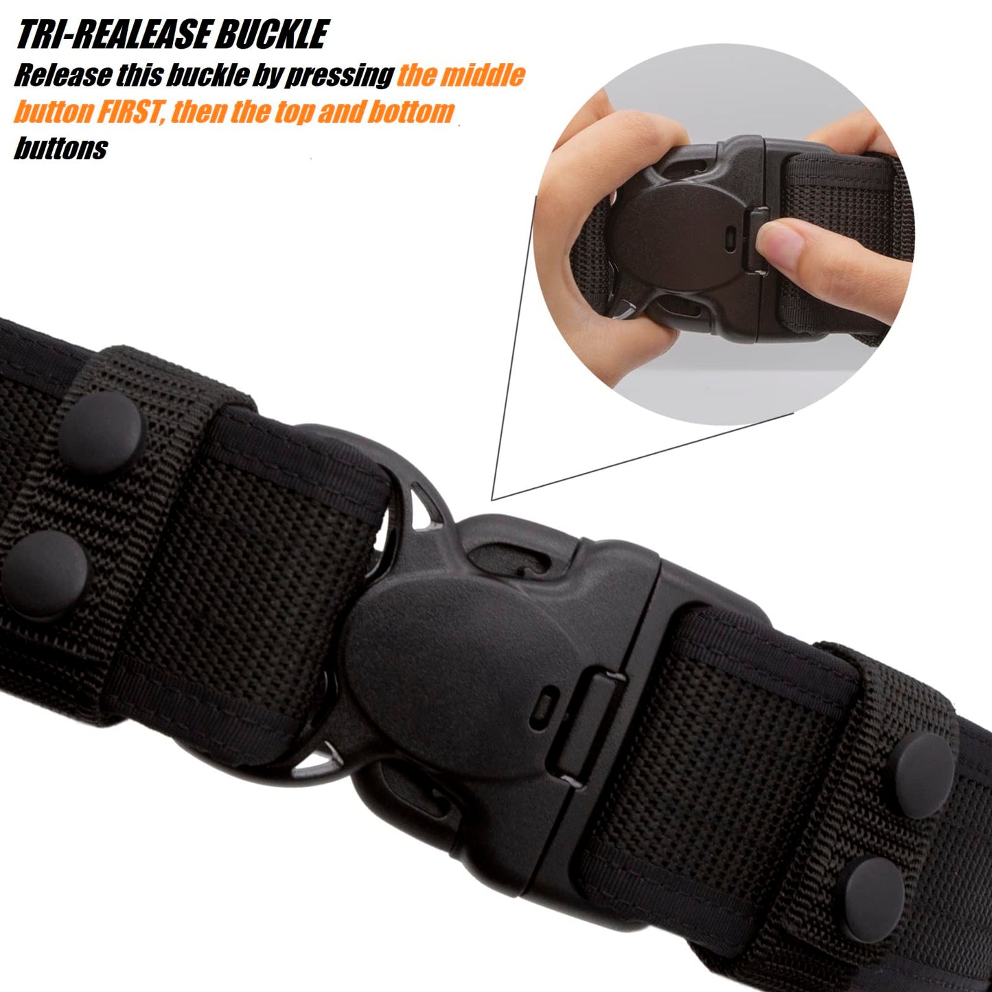 TACNEX Duty Belt 2" Police Law Enforcement Officer Security Nylon Utility Belt with Loop Liner 2 Keepers L