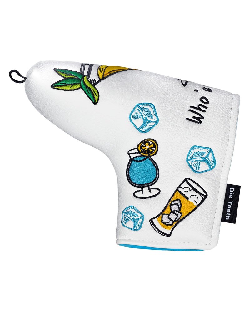 Big Teeth Golf 19th Hole Driver Headcover, Drink-Themed Cover,Funny and Cute Putter Cover White Golf Club Covers Golf Gifts (Blade)