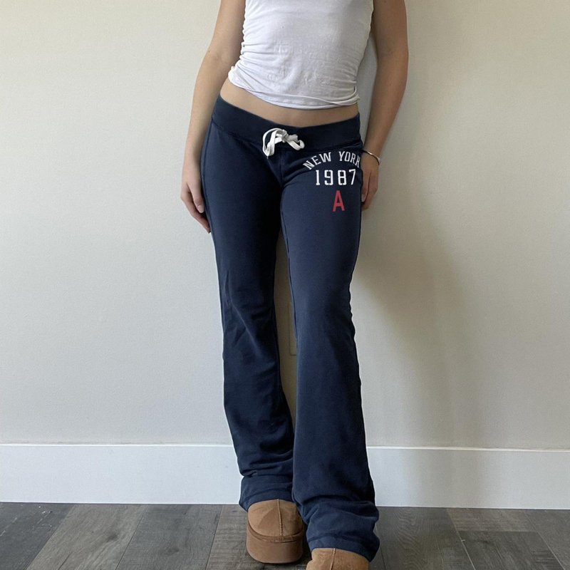 Bosloga Low Rise Sweatpants Women Casual Drawstring Track Pants Y2K Baggy Wide Leg Streetwear Drawstring Sweatpants (Medium,DarkBlue)