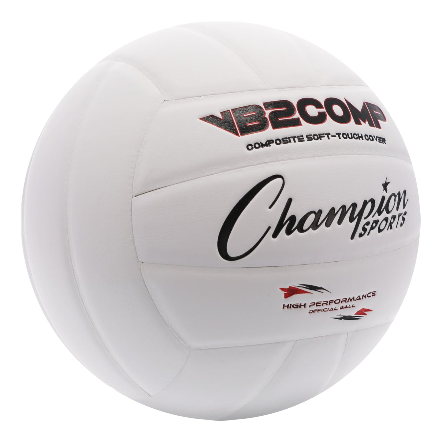 Champion Sports VB Pro Comp Indoor Volleyball – Official Size, Soft-Touch Composite Leather, White