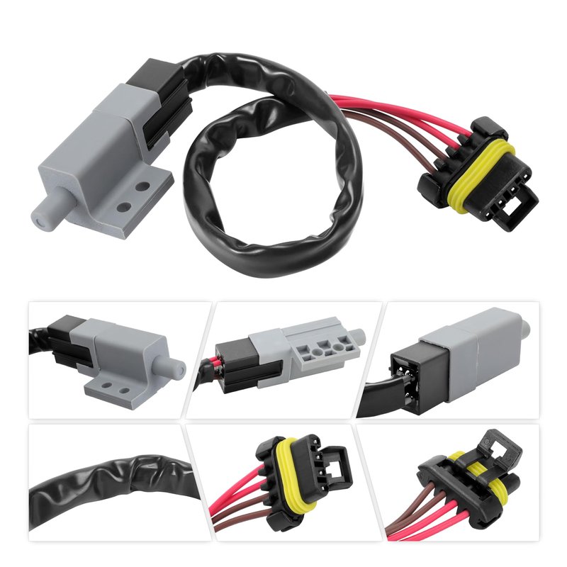 Roykaw Golf Cart Brake and Accelerator Pedal Switch with Jumper Harness for EZGO RXV 28-2/2/29 Electric and Gas Golf Cart, OEM #607605,615747,610668,612889,606711