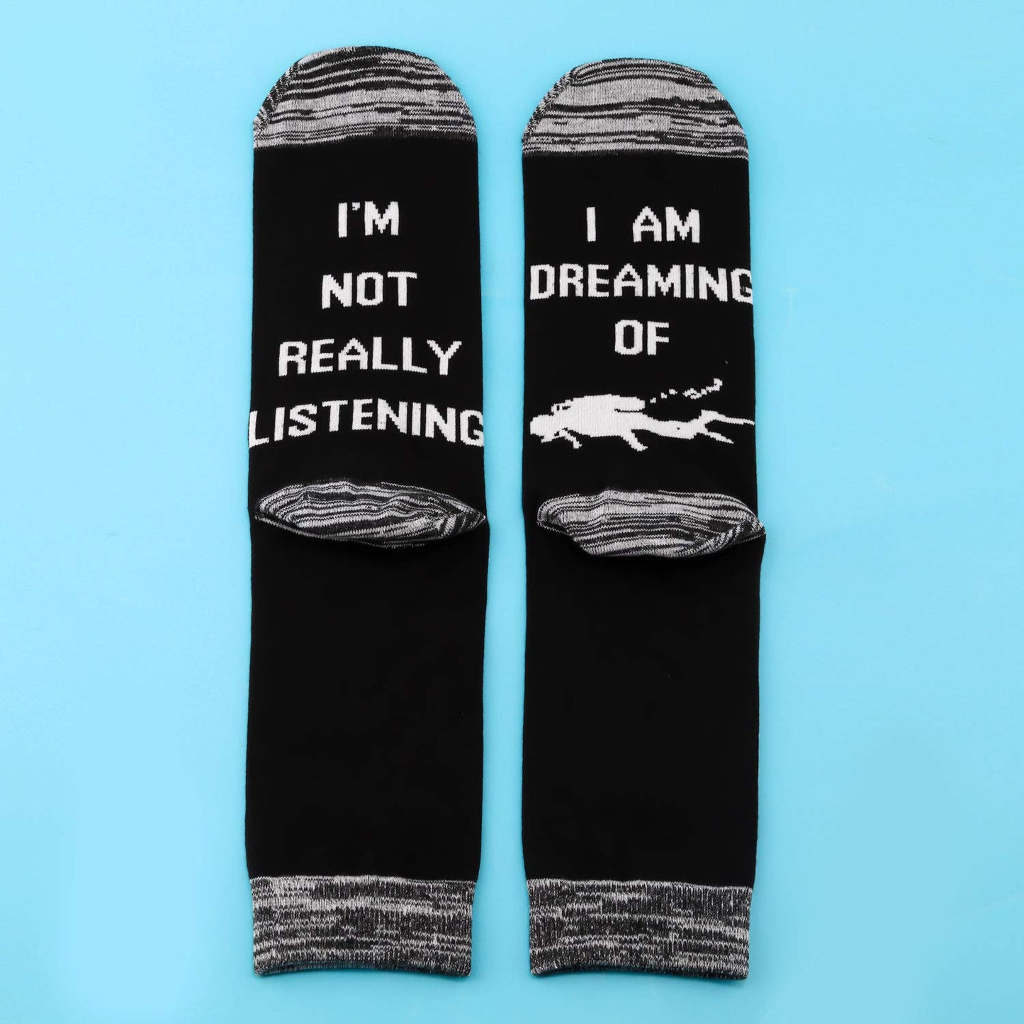 JXGZSO 2 Pairs Scuba Diver Gift I’m Not Really Listening I Am Dreaming Of Diving Socks(Dreaming Of Diving)