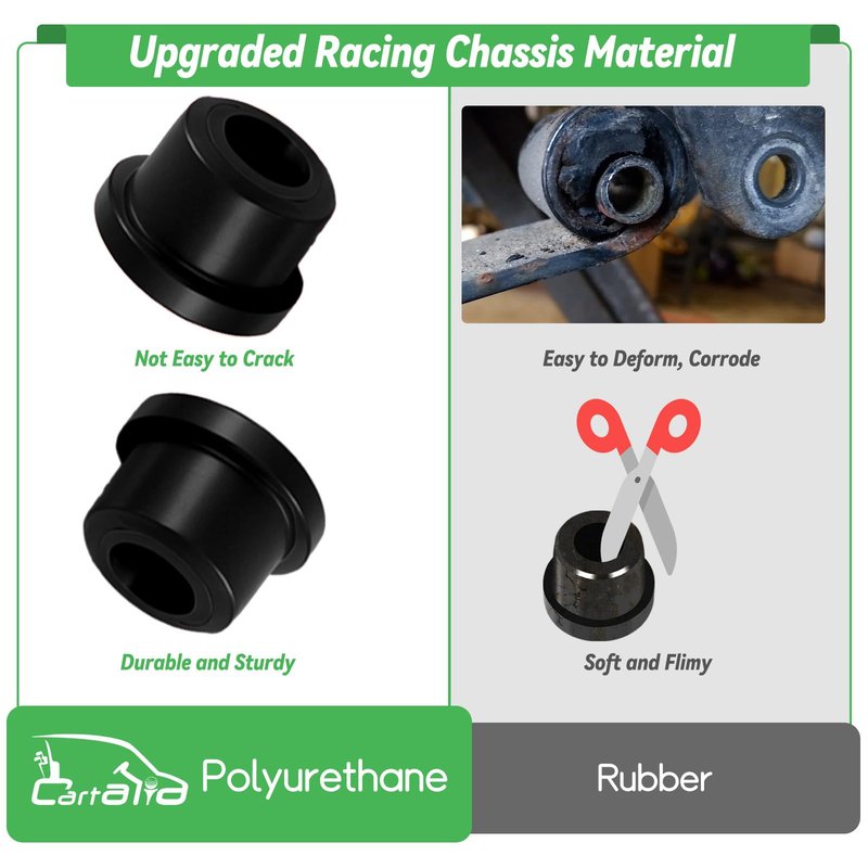 Cartalia Golf Cart Rear Leaf Spring Bushing Kit for 1994-Up EZGO TXT/Medalist and 1981-Up Club Car DS Gas/Electric, Replace Polyurethane Bushing and Sleeves OEM # 70289-G01 70291-G02 1015583 - Black