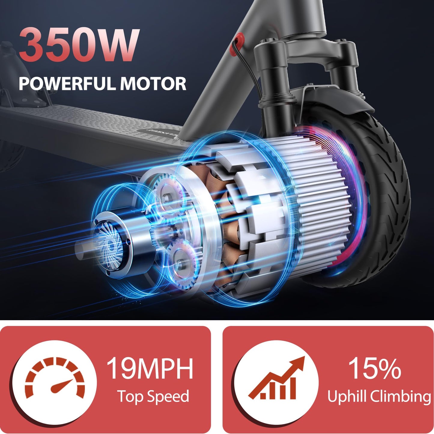 Maxshot Electric Scooter, 8.5" /10" /14" Tire, 16/19/22 Mph Top Speed, 12/16/21/27/28/49/50 Miles Long Range, Folding Escooter for Adults and Kids with Seat Bag, Dual Braking, Dual Suspension, App
