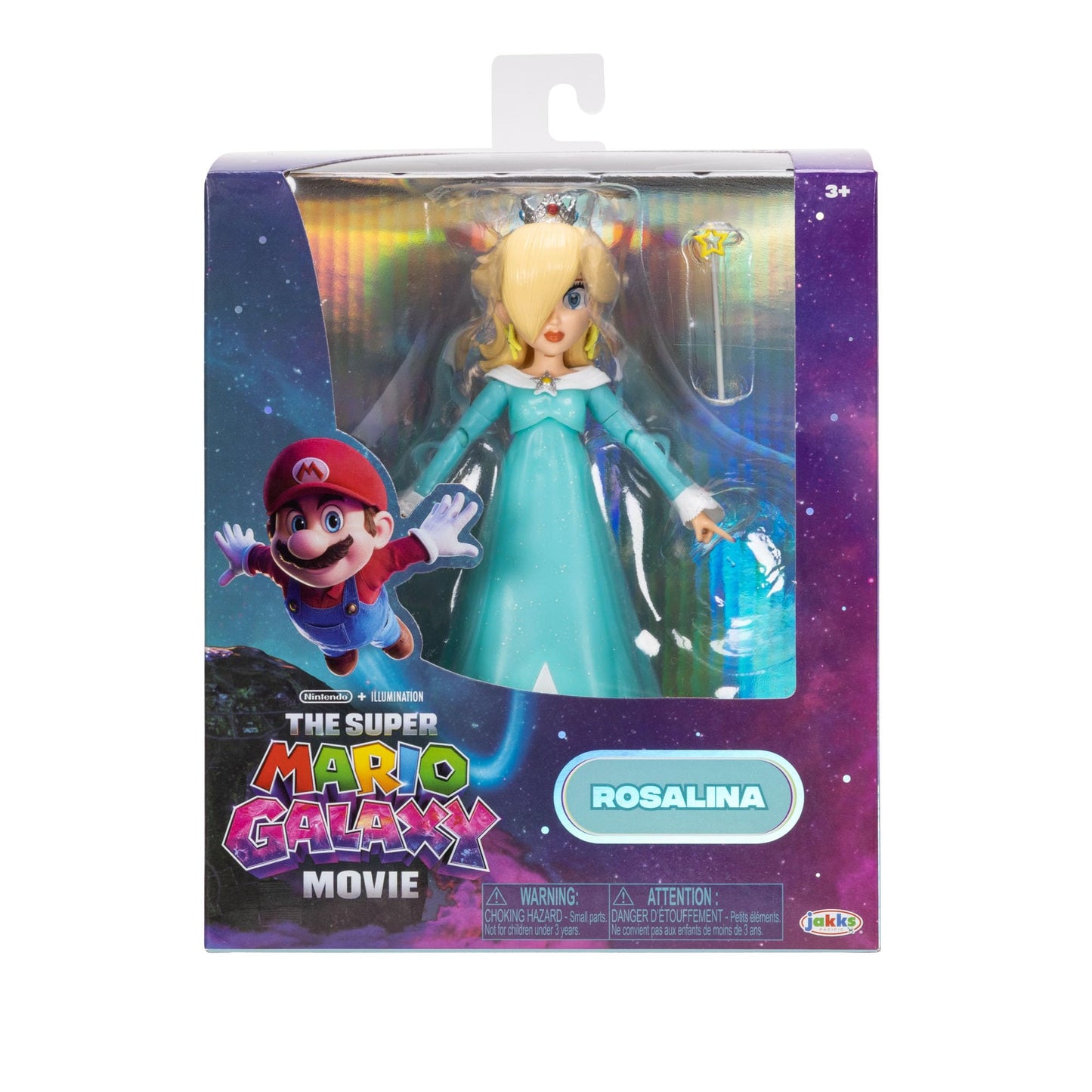 The Super Mario Galaxy Movie 5” Action Figures Series 1 – Rosalina Figure with Wand and Clear Stand Accessories - Premium Details 10 Points of Articulation