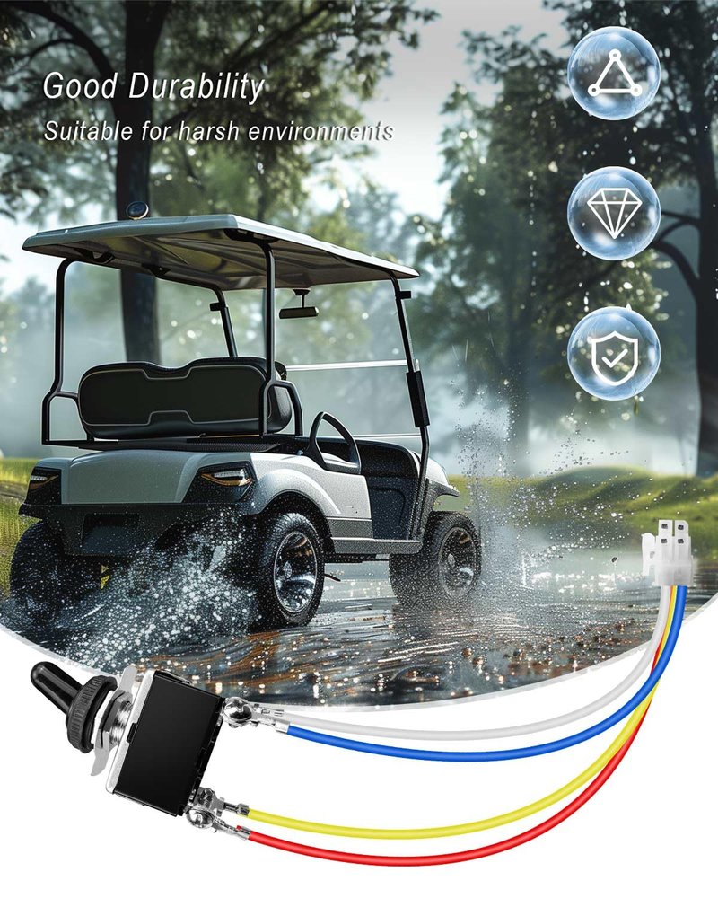 HUQUZN Golf Cart Run/Tow Switch with Connecting Wires Fit for EZGO Electric 1994-Up TXT DCS PDS Replace 633114 73125G01 CON-059, Not Fit for EZGO Gas Golf Cart Models