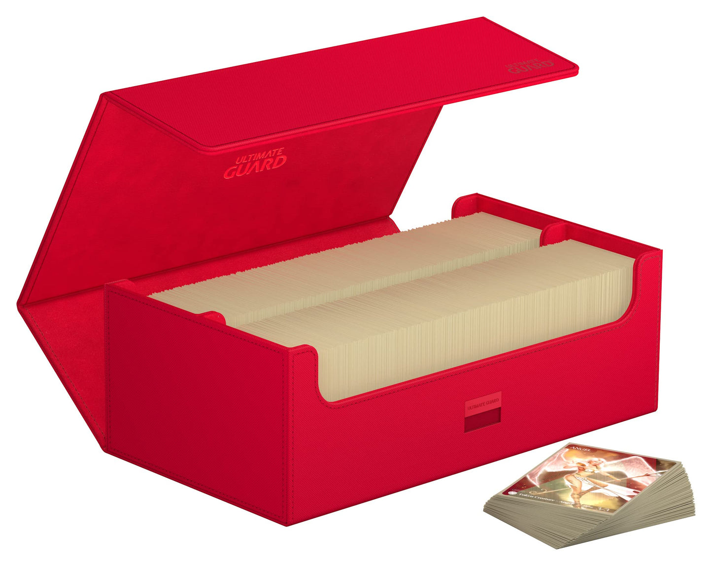 Ultimate Guard Arkhive 800+, Deck Case for 800 Double-Sleeved TCG Cards, Red, Compatible with Boulders, Magnetic Closure & Microfiber Inner Lining