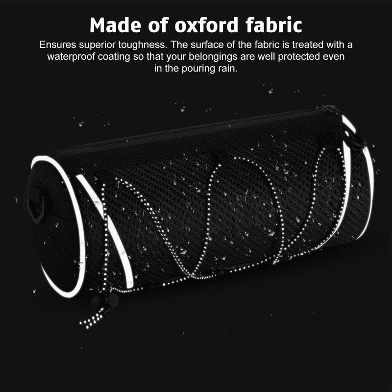 Bike Handlebar Bag - 2L Waterproof Bicycle Front Bag for Road & Mountain Bikes - Versatile Bikepacking Accessory with Reflective Safety Strips & Detachable Shoulder Strap - Fits E-bikes, Scooters