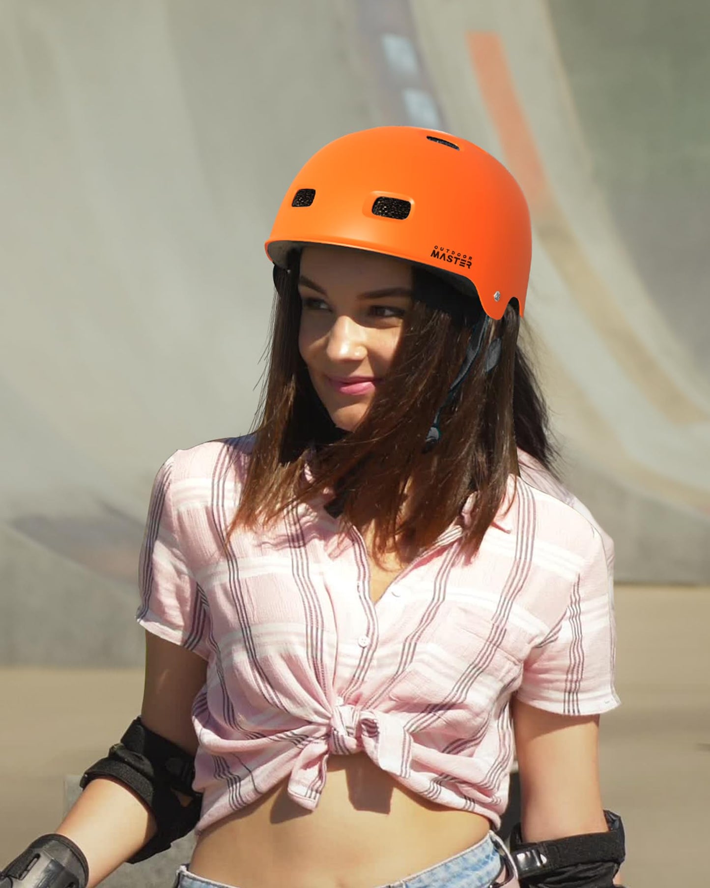 OutdoorMaster Skateboard Cycling Helmet - Two Removable Liners Ventilation Multi-Sport Scooter Roller Skate Inline Skating for Kids, Youth & Adults - XS - Orange