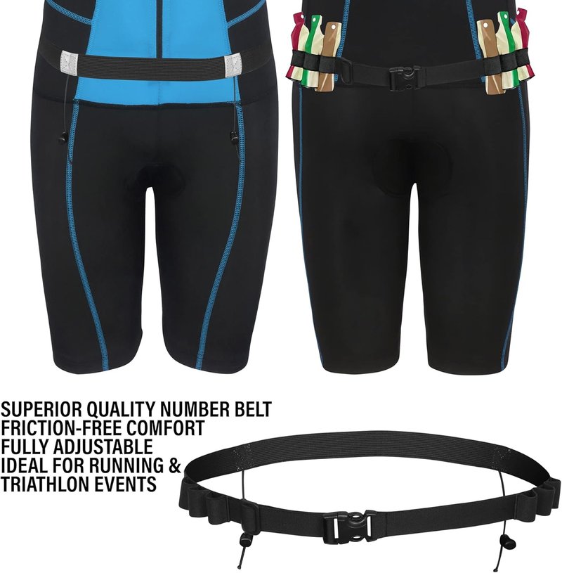 Men's Triathlon Suit - Sleek Sleeveless Racing Skin Suit with Bonus Race Bib Belt | Perfect for Cycling & Running