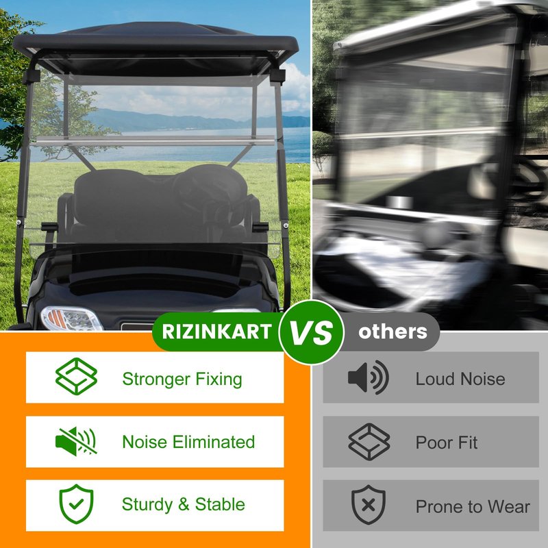 RIZINKART Golf Cart Windshield Sash Clips Universal Fit Club Car DS,Precedent, Windshield Side Sash Clips for 1'' × 1'' Tube