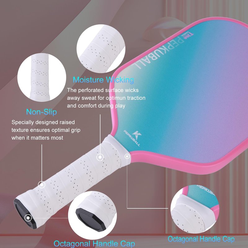 Pink Pickleball Paddles for Women T700 Carbon Fiber Pickleball Paddle Set - Lightweight & Durable Rackets with Comfort Grip, Includes 1 Paddle Cover,1 Grip Tape, for Indoor/Outdoor (Carbon Pink)