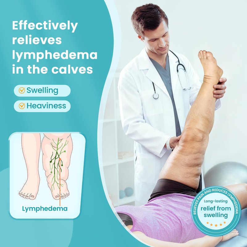 Sylong® Swelling Edema Calf Compression Wrap Adjustable Sleeve For Lower Leg Lymphedema Circulation (XL)