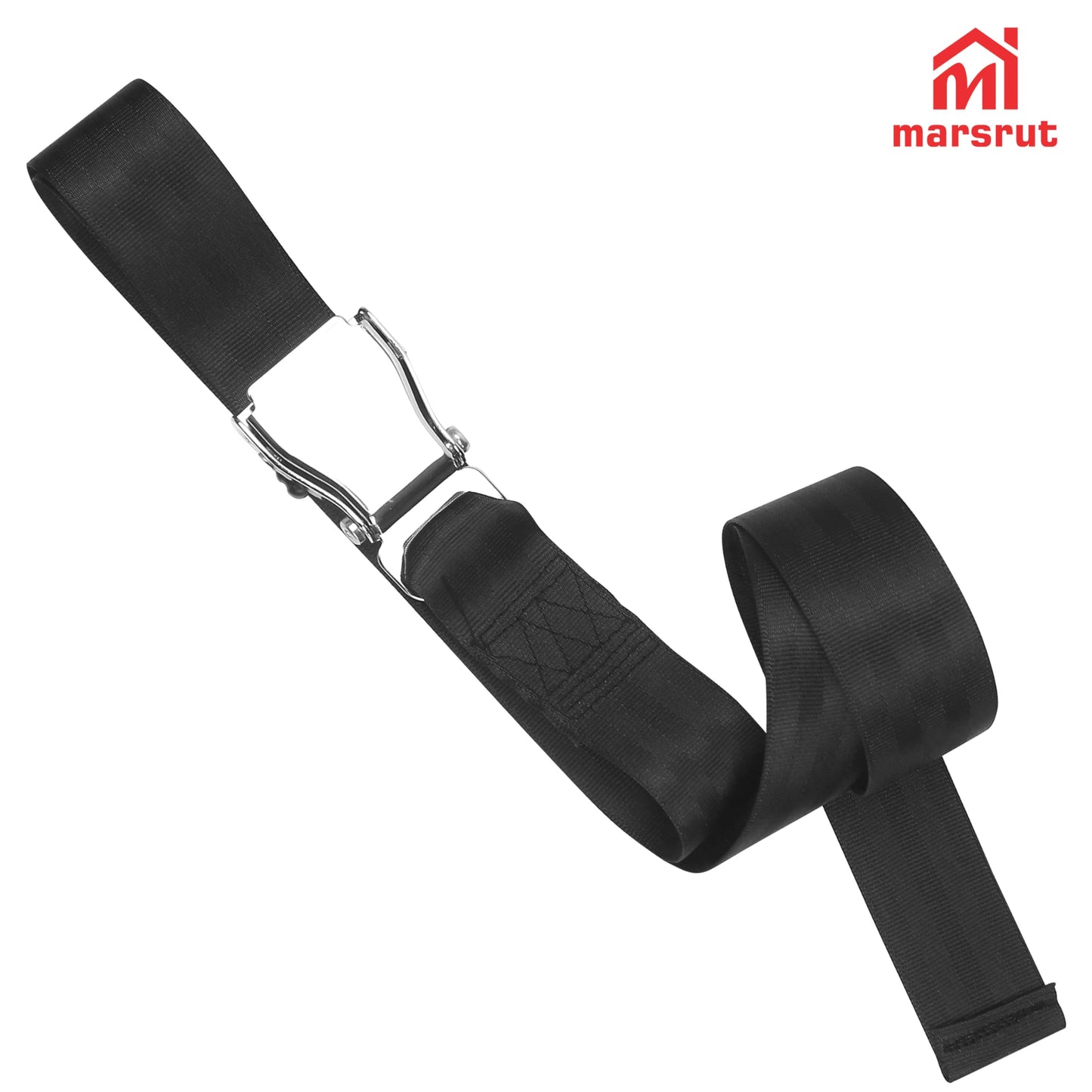 Gym Seatbelt, Leg Extension Lifting Seatbelt, Nordic Hamstring Curl Strap on Bench, 5.6ft L, Buckle Squat Collar for Workouts Machine, Home Gym Stretch & Mobilization Exercise for Men Women, with Logo