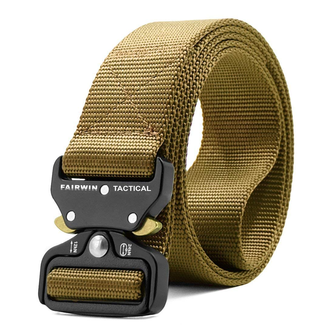 FAIRWIN Tactical Belt, Work Belts for Men Military Webbing Riggers Web Belt Heavy-Duty Quick-Release Buckle